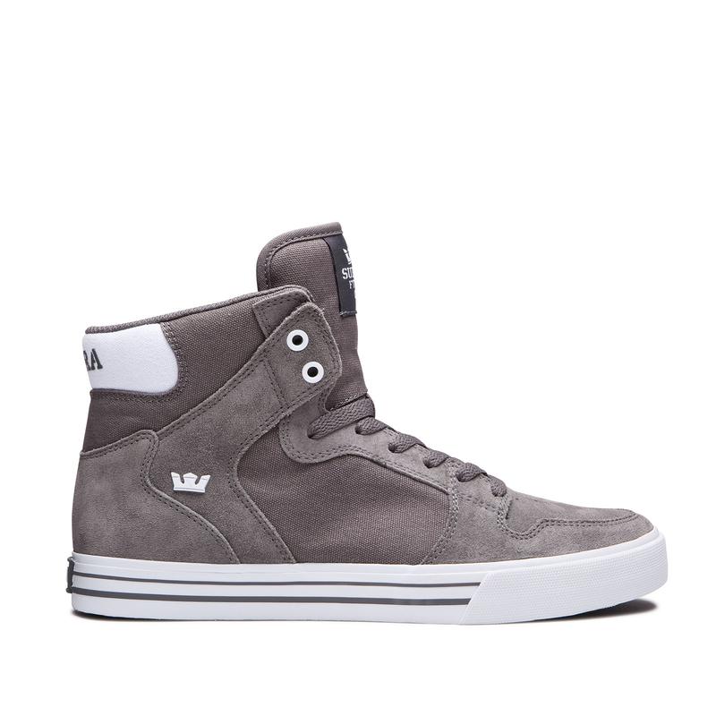 Supra VAIDER Sneaker High Herren DunkelGrau / Weiß Lagerverkauf HGETM9570